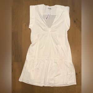 Steve Madden White Deep V Twist Front Dress